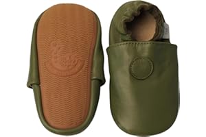 Dotty Fish Baby & Child Barefoot Leather Shoes with Rubber Soles. Lightweight, Flexible, Non-Slip First Walker Shoes, Elasticated Ankles, British Brand. Boys & Girls, Sizes 18-24 Months - 5-6 Years