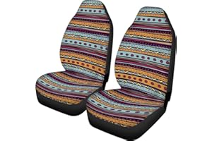 TOADDMOS African Ethnic Tribal Geometric Stripe Colorful Front Seat Cover Saddle Blanket Universal Bucket Seats Cover Protector,Decorative Auto Interior Accessory for Women