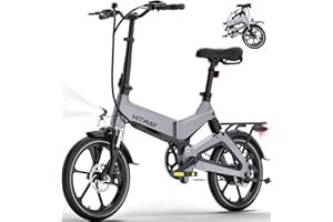 HITWAY Bicicleta Eléctrica E-Bike, 16 Pulgadas Bici Eléctrica Plegable con Batería 36V/7,8Ah, Motor 250W 25km/h, Autonomía de 35-70km, Urbana Ebike Pedelec para Adultos Unisex
