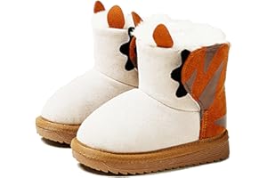 Fudaolee Stivali da Neve per Bambine e Ragazze Calda Foderati Stivaletti Carino Peluche Stivali Morbide Piatto Scarpe Invernali All'aperto Antiscivolo Boots