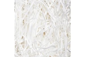 ENOCENT 1KG White Shredded Tissue Paper, White Shredded Paper for Gift Boxes and Hampers, Ideal Hamper Stuffing Filling Suitable for All Occasions