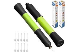 Fenxyo Dual-Action Ball Pump with Needle Storage, Football Pump with 5/10 Needles & Extendable Cable, Hand Pump for Balls, Ball Air Pump for Football Basketball Soccer Volleyball Rugby Ball