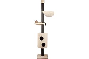 CLEVERCAT Timo Cat Scratching Post with Integrated Scratching Barrel, Cuddly Viewing Points for Your Darling, Naturally Made in Germany