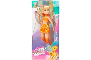 WINX CLUB Winx – Stella Fata, Bambola 27 cm con Ali Removibili e Look da Fata del Sole, Snodata, Giocattolo per Bambina e Bambini dai 4 Anni in su