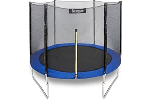 SereneLife 8ft 10ft 12ft 14ft Outdoor Trampoline for Kids and Adults - ASTM Certified Heavy Duty Garden Trampoline with Safety Poles Netting and Stable Rustproof Frame