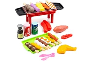NIWWIN zestaw zabawek kuchennych，Zestaw zabawek do grillowania dla dzieci, zestaw do zabawy z jedzeniem, Pretend Play Food Grill.