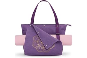 Gonex Bolsa de Yoga Impermeable con Múltiples Bolsillos, Bolsa de Lona para Esterilla de Yoga, Ideal para Pilates, Entrenamiento y Gimnasio