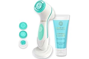 ‎LUMINEO Lumineo Gesichtsreinigungsbürste mit Reinigungsgel, zur Poren- Peeling- und Mitesserreinigung, elektrische USB Gesichtsbürste für sanfte Tiefenreinigung (türkis (normale Haut))