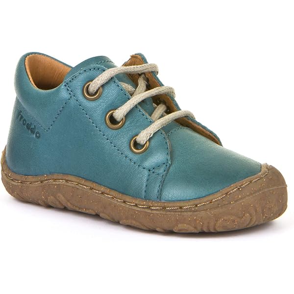 RICOSTA SAMI Lauflernschuhe Aus Terracare-Leder – Schnürstiefelchen, Gr. 18 EU, Weite Mittel (WMS), Blau