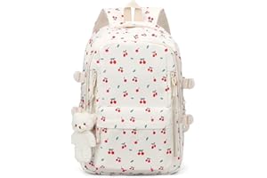 TIAASTAP Aesthetic School Backpack Cute Preppy School Bags for Girls - Coquette Schoolbag Floral Print Back Pack for Teenage College Primary Secondary Middle School
