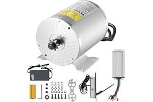 VEVOR Kit de moteur électrique sans balais, 1800 W, moteur électrique CC pour karts, 48 V 4500 tr/min, avec contrôleur de vitesse amélioré et pédale d'accélérateur, pour vélo électrique, moto, scooter