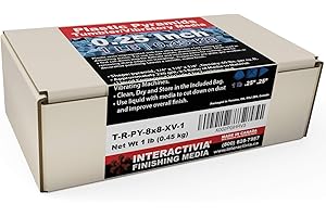 INTERACTIVIA 1/4 inch Blue Plastic Resin Pyramid (Approx 220 grit) Tumbling Or Vibratory Media 1 lbs/.45 kg | Includes a (Clean, Dry and Store) Bag | for use in Vibrating Tumbler Or Rotating Tumbler