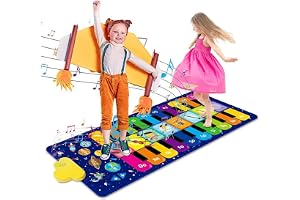 AM ANNA Musical Piano Mat, Duet Keyboard Music Mat 20 Keys Floor Piano with 8 Instrument Sound, 5 Paly Modes Dance Pad, Early Educational Toys & Gift for Boys Girls