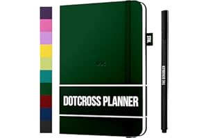 AGENDA B5 DOTCROSS (Pianificatore proiettile) di Scribbles That Matter - Half Bujo Half Planner - Migliora la concentrazione, la produttività, la salute mentale nella tua vita - Verde Bottiglia