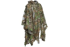 MBLUE 3D Jungle Sniper Set Caccia Camouflage Campeggio Birdwatching Poncho Ghillie Suit, come da immagine, Taglia unica