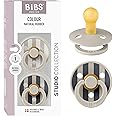 BIBS Pacifiers - Colour Studio 2 Pack | Round Nipple Baby Pacifier | BPA Free Natural Rubber Latex Soother | Made in Denmark | Size 0+ Months | Block Sand