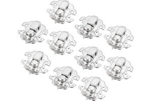 YETAHA 10 x Vintage Box Latch Hasp 30 x 30mm Jewelry Boxes Lock Clasp Metal Delicate Tiny Catch for Little Wooden Cases, Sliver