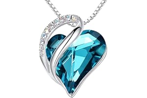 Leafael Birthstone Coeur Collier Ras De Cou Femme | Birthstone Collier Cristal Blanc | Sans allergie Collier Aesthetic Avec Coffret Cadeau Inclus