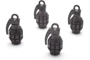VENTILKAPPENKÖNIG 4X Ventilkappen Handgranate Granate Farbe: Schwarz Black Ventilkappe Vhsch