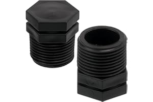 AERZETIX - C75019 - Lot de 5 Bouchons mâles 3/4" à visser pour tuyau d'arrosage système goutte à goutte - pression max 10 bars - en polyéthylène - raccord circuit capuchon irrigation