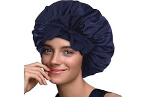 BONNET QUEEN Bonnet de Nuit en Soie pour Femme, Bonnet de Nuit pour Cheveux Bouclés, Bonnet en Satin