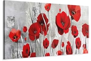 murando - Quadro Fiori Papavero 150x50 cm 1 Pezzo Stampa su Tela in TNT Tessuta XXL Quadri Moderni Murale Arte Moderno Grafica Decorazioni da Parete Pittura Immagini Decori