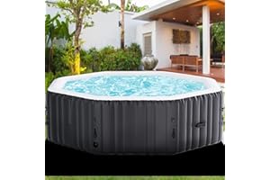 ZIKEBTUY Inflatable Hot Tub 4-6 Person 77x77x25 inch 2400W Portable SPA Pool Round bathtub adult Leak-Proof Blow up Hot Tub with Insulated Cover & Heater Pump for intdoor Outdoor SPA Pool (Hexagonal)
