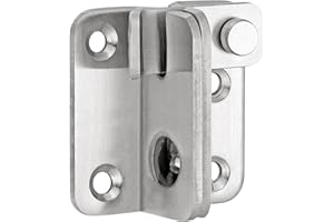 Litensh Pestillo abatible con pestillo deslizante para cobertizo, cerradura de seguridad, pestillo de bloqueo de puerta para granero, jardín, baño, ventana, Abrir a la derecha (Plata, S: 40 x 45)