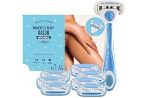by Amazon für Damen, 5-Klingen Rasierer, 7 Nachfüllpackungen, Blau
