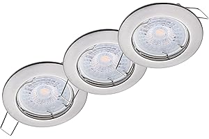 oktaplex lighting Sedan reflektor LED do zabudowy, 4,8 W, 2700 K, 230 V, 380 lm, ciepła biel 110°, szczotkowana stal nierdzewna, średnica otworu: 60 mm