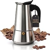 Italian Coffee Maker ~ Italian Induction Coffee Maker ~ Italian Stainless Steel Coffee Maker ~ Coffee Maker 6 Cups (300ml) ~