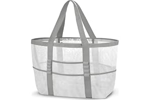 ONCCI Borsa da Spiaggia da Donna XXL Famiglia, Borsa da Spiaggia a Rete Shopper da Donna Tote Bag per Spiaggia Viaggi Shopping Picnic e vita Quotidiana