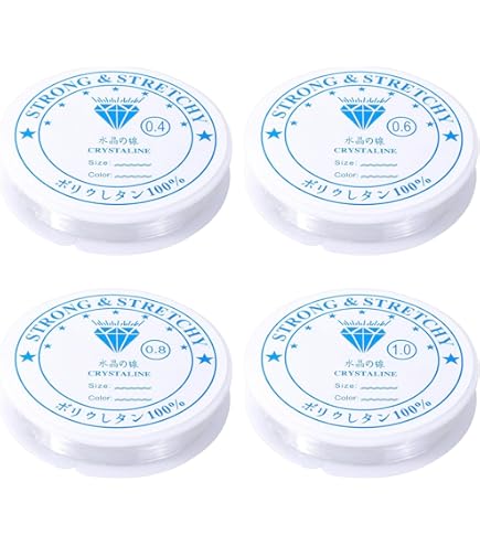 Set Filo Elastico Per Braccialetti E Perline | 8 Rotoli TPU (0.4mm-1mm) + Aghi | Resistente Ad Acqua E Olio - Foto 5