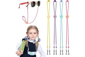 Hifot Laccio Occhiali Bambini 5 Pezzi, Regolabile Cinturino Catena Occhiali Sole, Perline Catenine cordini Occhiali Lettura per Sport