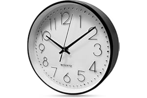Xpieoyrm Reloj de Pared, 20CM Movimiento de Cuarzo silencioso, 8 Pulgadas Números Moderno Reloj Cocina Pared Fácil de Leer, Reloj Decorativo Redondo de Cuarzo, para Sala de Estar, hogar y Oficina