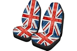 Biyejit British Flag Front Seat Cover for Car of 2 Pack Car Seat Protector Interior Auto Bucket Seat Cover for Most Car,SUV,Truck