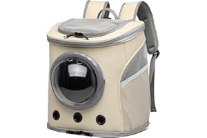 Galatée Sac à Dos pour Chat, Sac à Dos pour Animal De Compagnie à Capsule Spatiale Ventilée, Sac à Dos pour Chien avec Design Ventilé, Sac à Dos Pliable Portable pour Animal De Compagnie(Kaki)