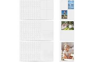 WQNNQW 30 Stück A5 Binder Fotohüllen Sammelkarten Hüllen,Klarsichthüllen A5,Wasserdicht PVC 6 Löcher Prospekthüllen Photocard Binder für Foto Rechnung Karte - 3 Taschen Stile