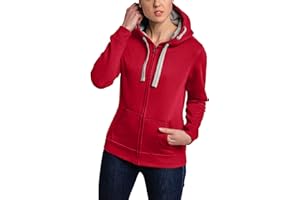 HRM Damen Hooded Jacket I Premium Kapuzenjacke Damen mit Kontrast-Innenfutter I Basic Hoodie mit Reißverschluss I Zip Hoodie I Hochwertige & nachhaltige Damen-Oberteile