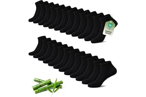 SukModen Bambu sneakers strumpor män kvinnor 43–46, 12 par luktfria korta mjuka sneakerstrumpor andas herrstrumpor svart vit