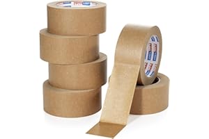 ADHES TAPE PURSUIT OF PERFECTION ADHES Nastro da imballaggio in carta kraft, nastro adesivo per pacchi, nastro da imballaggio in carta kraft, Nastro adesivo Ecologico in Carta marrone, riciclabile, marrone, 50 mm x 40 m, 6 rotoli