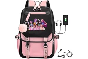 EZJOBLA Huntrix Schoolbags for Girl Anime Character Huntrix Merch Backpack Kids School Bag for Students Gifts for Boys Girls Fans