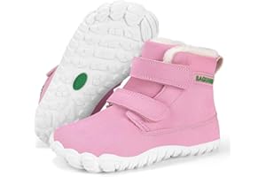 SAGUARO Kinder Winter Barfußschuhe Waserdichte Winterschuhe mit Warm Gefütterte & Breite Zehenbox, Gr.24-36