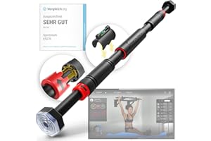 SPORTSTECH Barra Dominadas con Función Innovadora de Fijación | Segura y rápida - Barra de Dominadas sin Tornillos para el Marco de la Puerta | Barra para casa ajustable hasta 90 cm | KS260/KS270 incl. eBook