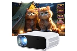 WIELIO Proiettore nuovo 2024 5G WiFi Supporto Full HD Full HD 1080P, Videoproiettore da 16000 Lumen per Home Cinema Compatibile con Smartphone/TV Stick/TV Box/PS5/XBOX