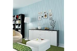 Beswitory Striped Wallpaper Modern 3D Embossed Wallpaper Blue Mix Plain Thick Textured Wallpaper for Bedroom Adults Teenager Living Room Lounge Hallway Hall
