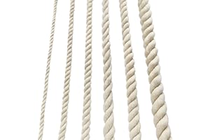 NISSARY Cotton Rope Thick White Noose 8mm Decking Rope For Garden Macrame Plant Hanger Kit (5M)