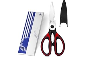 XE XPERT EXCELLENCE XE Tijeras de Cocina Resistentes - Tijeras Para Carne de Acero Inoxidable con Cubierta Para Pollo, Pescado, Verduras, Hierbas y Abridor de Botellas Tijeras de Cocina Multiusos