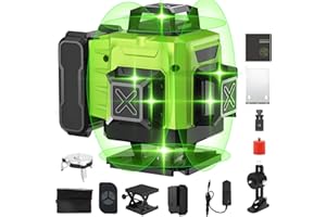 HOUSIWILL Laser Level, 4 x 360° 16 Lines Green Laser Level Self Leveling, Horizontal & Vertical Cross Line Laser Spirit Level for Indoor Outdoor, with 1 Battery, Remote Controller, Charger and so on