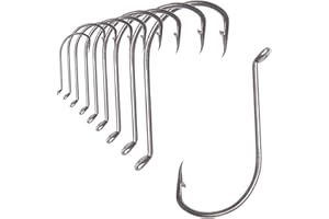 SHADDOCK FISHING Custom Offset Octopus Fishing Hooks-50pcs/lot 92554 Stainless Steel Long Shank Big Game Fishhooks Wide Gape Live Bait Fishing Hooks Fishing Lures Tackle